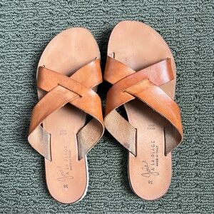 Joie a la Plage Leather Crisscross Sandals, 7.5